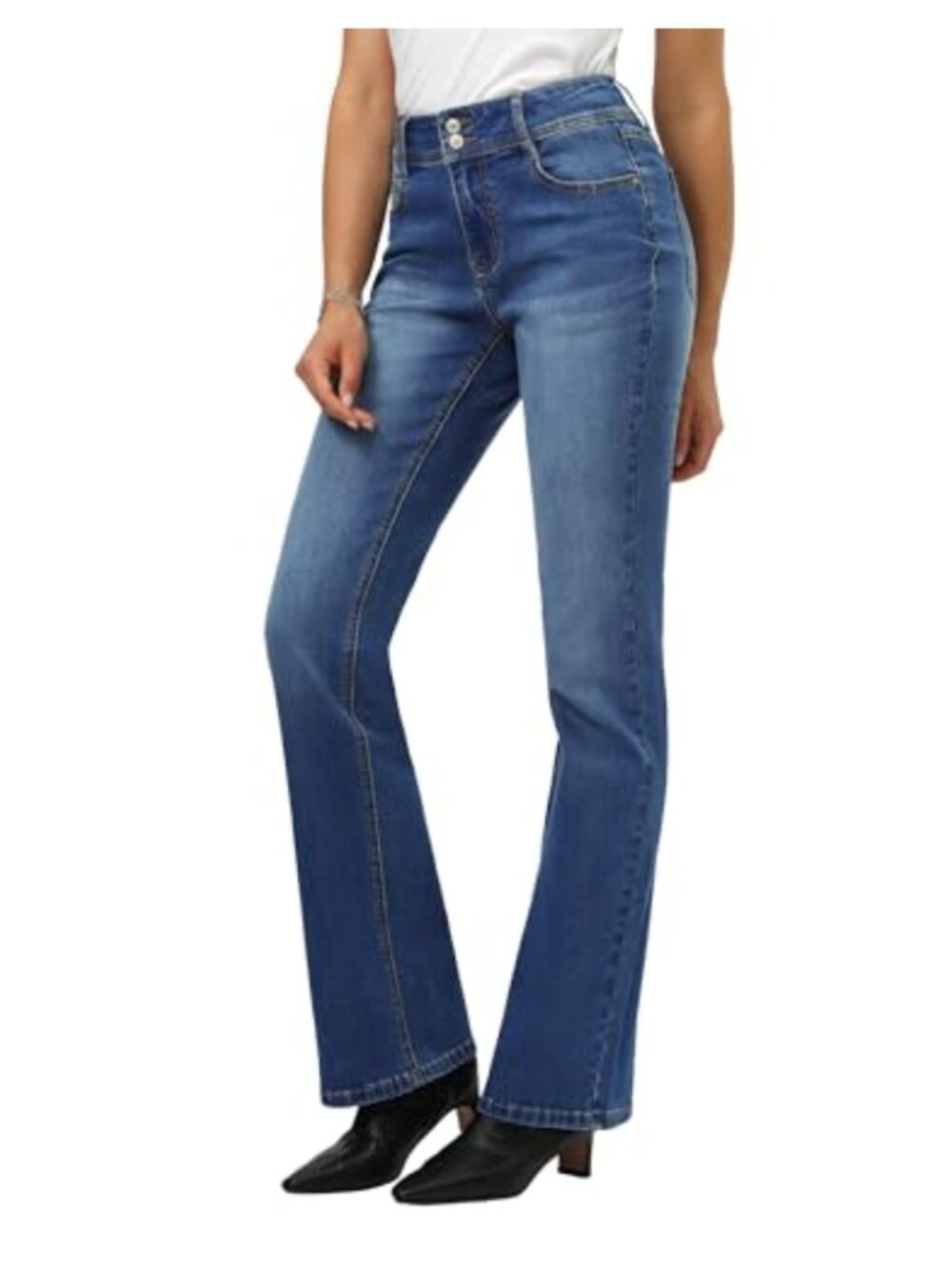 Tall Women's Bootcut Jeans Mid-Rise Stretchy Denim 34 36 38 Inseam